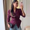 2026 Asymmetrical Slimming Women's Suit Jacket with Long Sleeves - European & American Fashion