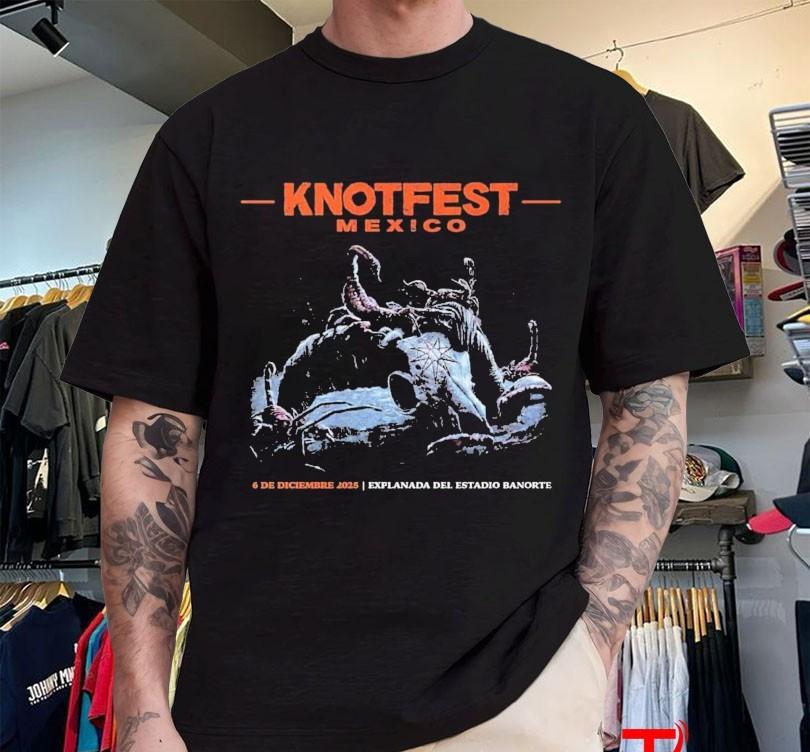 Knotfest Mexico 2025 Scorpion Skull  Shirt Size S M L 23545XL Cotton men Unisex T-Shirt L