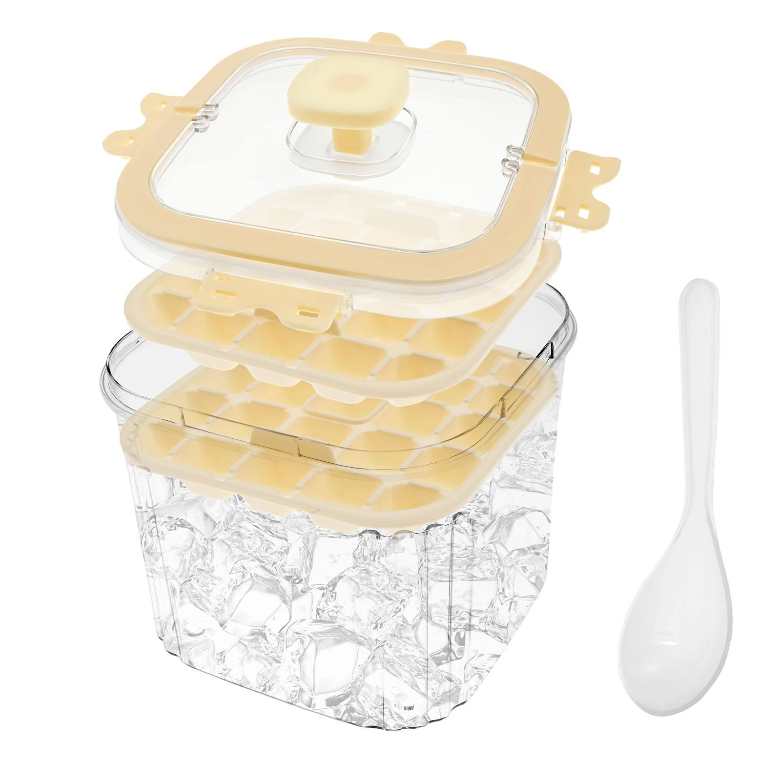 

5L Press Type Ice Cube Tray With Storage Box Ice Cube Maker 48 Grids Mold Tray Ice Bucket Ice Mould for Outdoor Camping Party