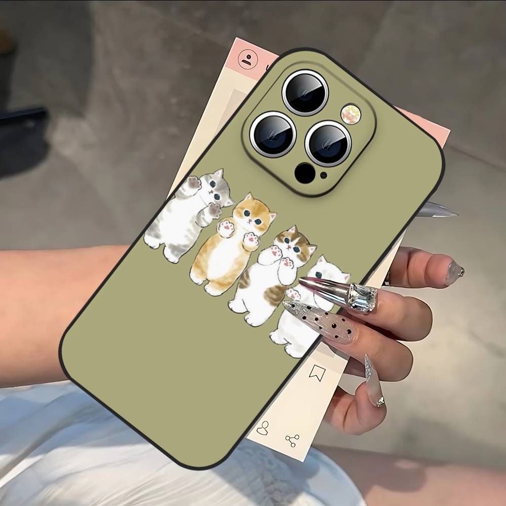 Funny Cartoon Cat Phone Case For IPhone 17 16 15 14 13 12 11 PRO MAX PLUS Mini TPU Soft To Skin-friendly Case