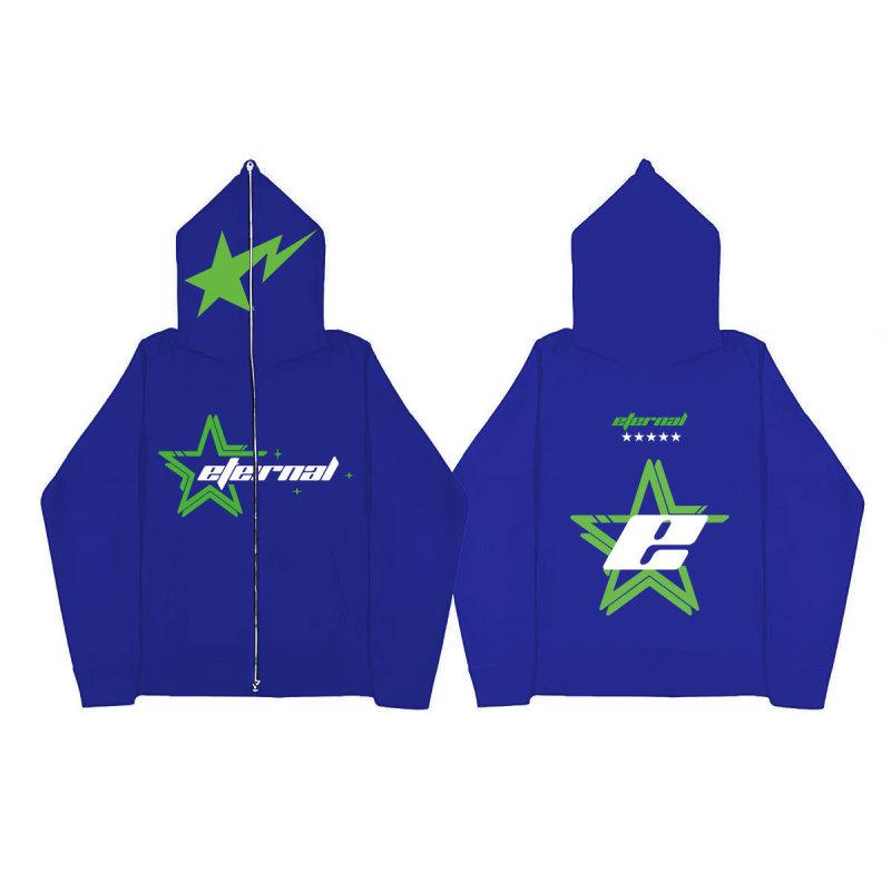 Herbst Herren Hoodie Jacke Y2K Gothic Dark Star Pattern Print Reißverschluss Sweatshirt Äußere Mode Vintage Paar Hoodie Jacke