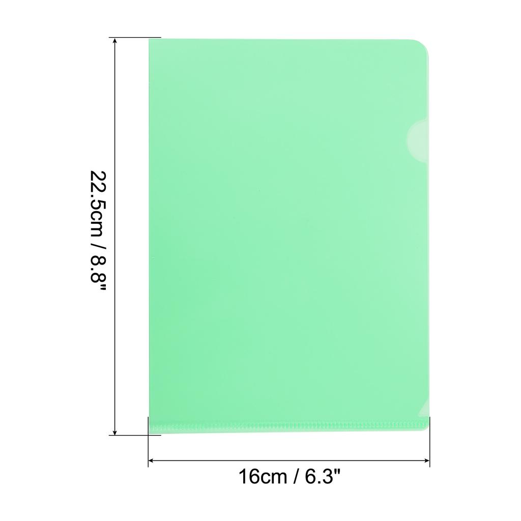 12/24Pcs A5 Size L Type Folder Plastic File Project Pockets File Folder Clear Paper Document Jacket Sleeve for Office Multicolor