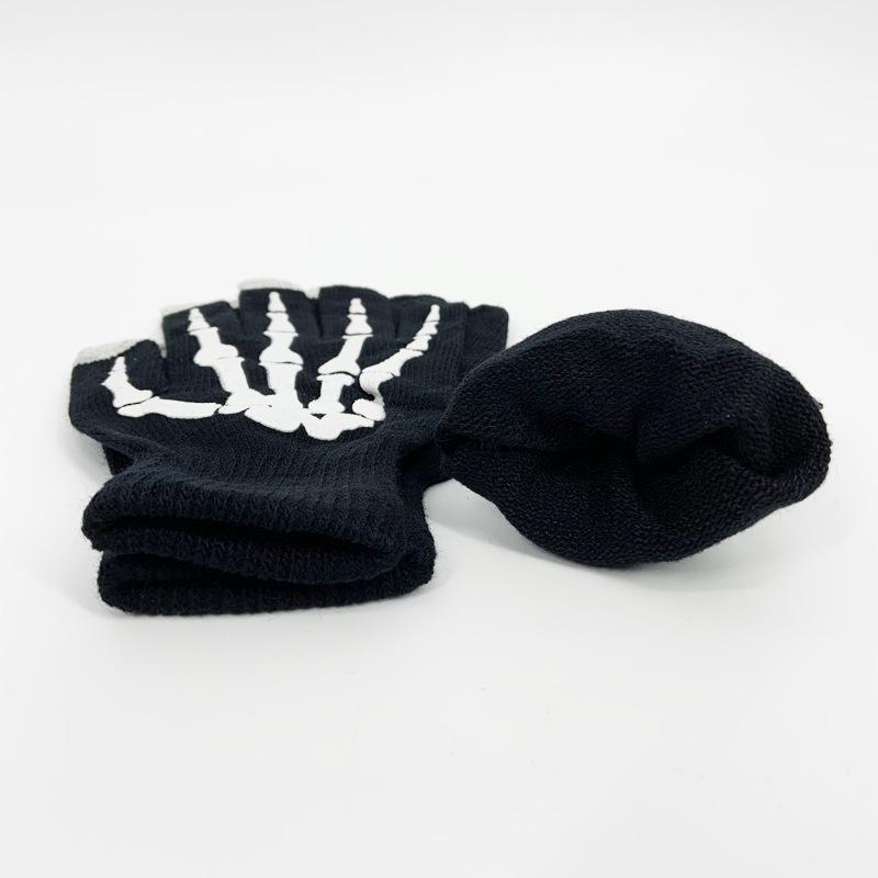 Herren Lustige Totenkopf-Klaue Fingerhandschuhe - Kreative Mode für Herbst und Winter