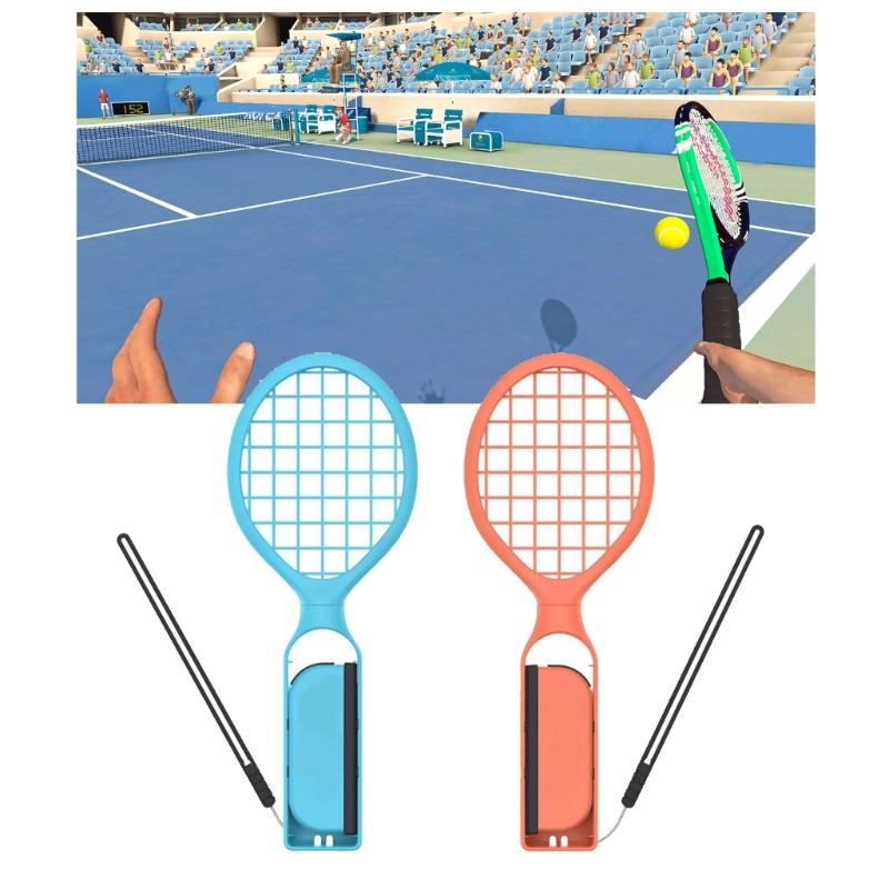 Lightweight Ergonomic Design Tennis Rackets Set Strong Plastic Tennis Rackets Simple to Operate Pair for NS2 Switch2