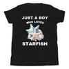 Nur ein Junge, der Seesterne liebt Ozeantier Aquarianer Liebhaber Jugend T-Shirt