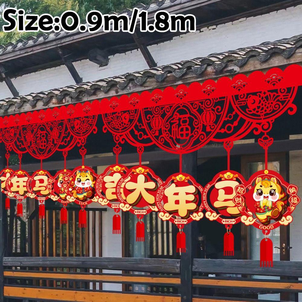 Lucky Character Door Decoration Red New Year Decorations Festive New Year Supplies