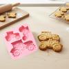 3-Cavity Tractor-Shaped Silicone Cookies Mold Heat/Cold Resistant Farm Theme Fondant Cake Mold Easy De-molding Resilient