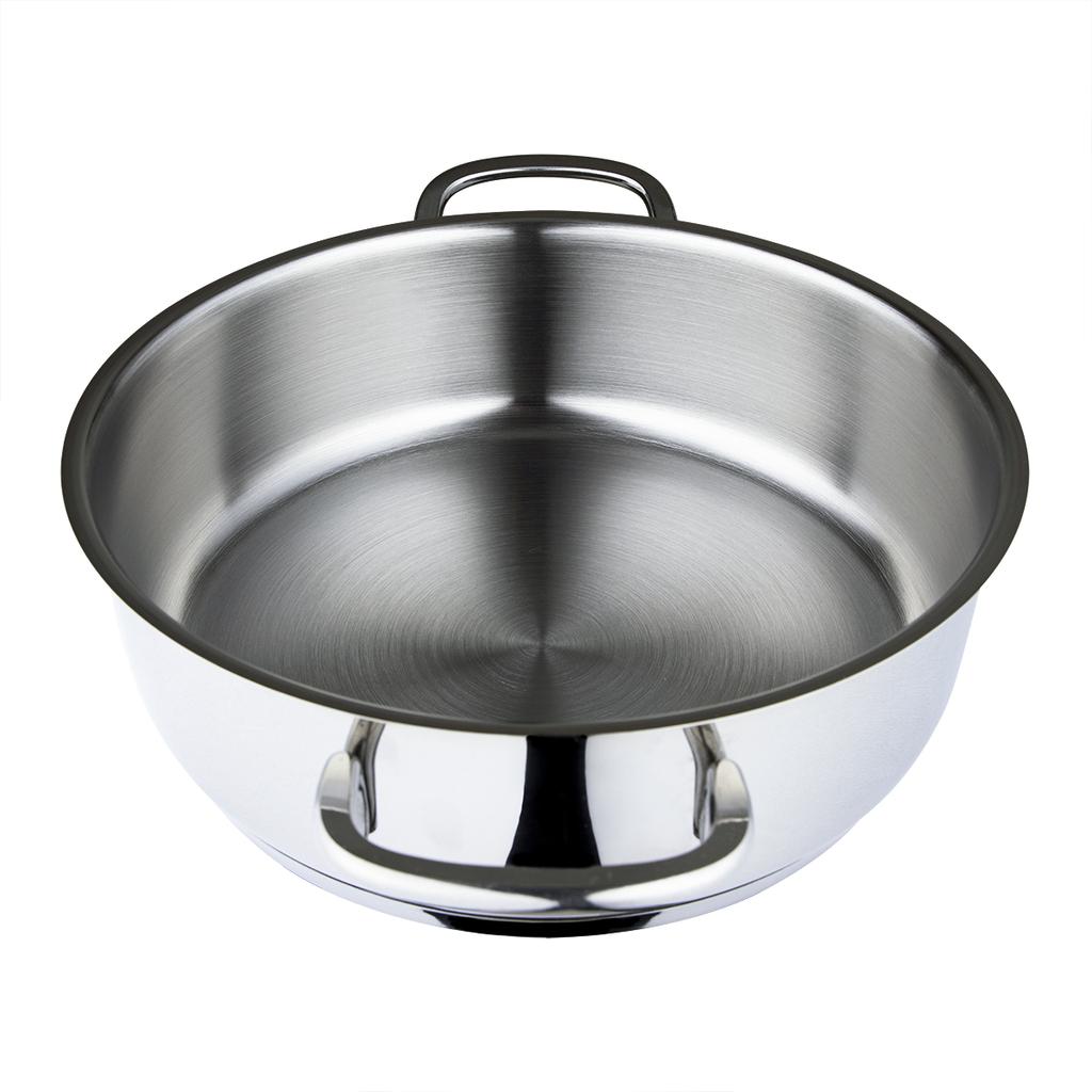 Serenk Modernist Stainless Steel Saute Pan, 2.64 Q Cooking Pan, Dishwasher Safe