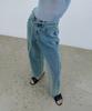 Peulloujin Belted Barrel Jeans_Light Blue_Ffc3Dn002