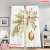 Flat Printing Merry Christmas Curtains Pine Branch Berries Ornament Digital Printed Polyester Drapes Festive Set Of 2 Made