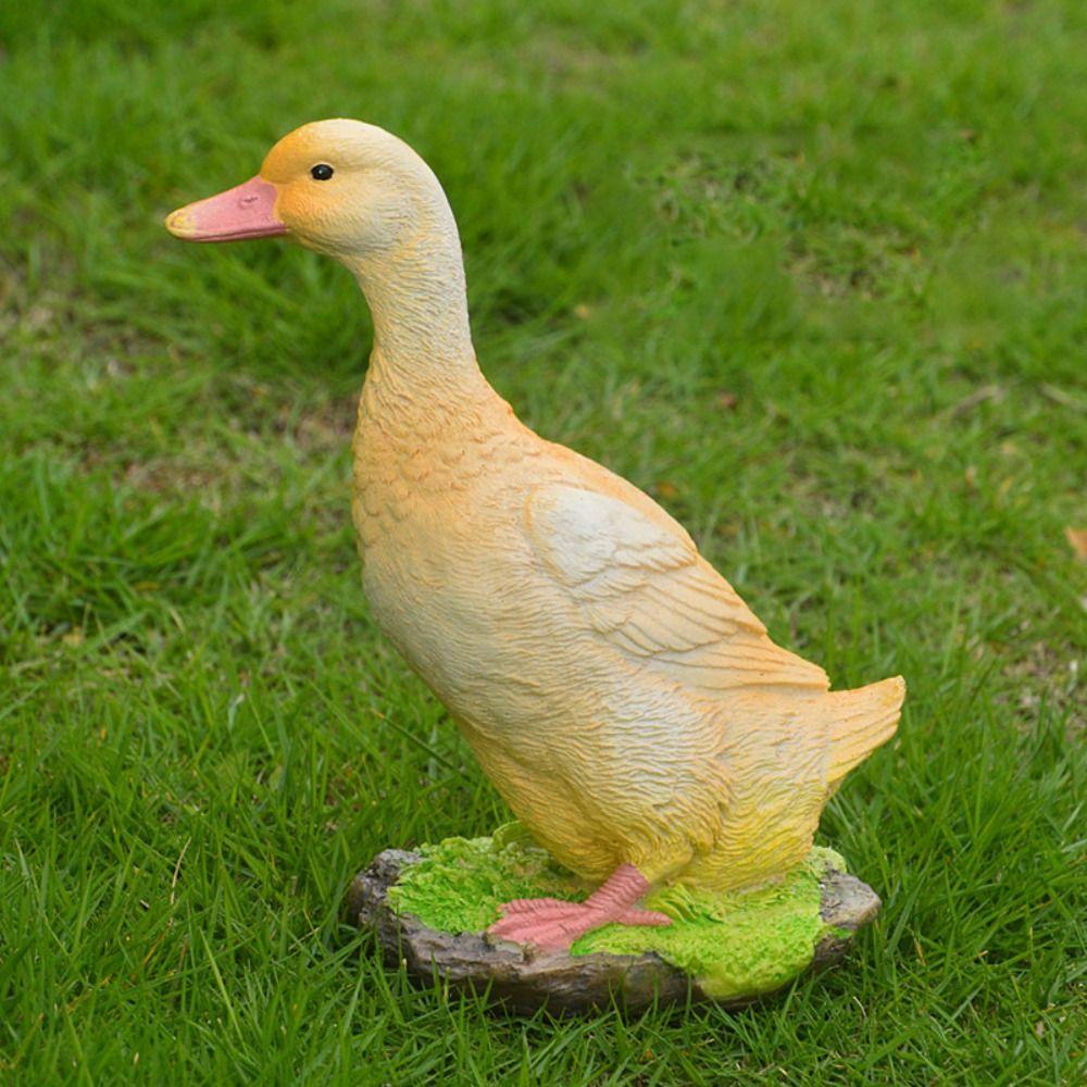 Statue Simulation Duck For Outdoor LIfelike Duck Model Resin Crafts Garden Decor Park Landscape