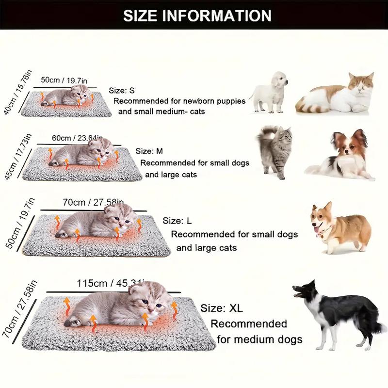 Newest Cozy Thermal Cat Dog Bed Mat Extra Warm Pet Pad, All Seasons Use Indoor Outdoor Removable Washable Cover,Non-Slip Bottom