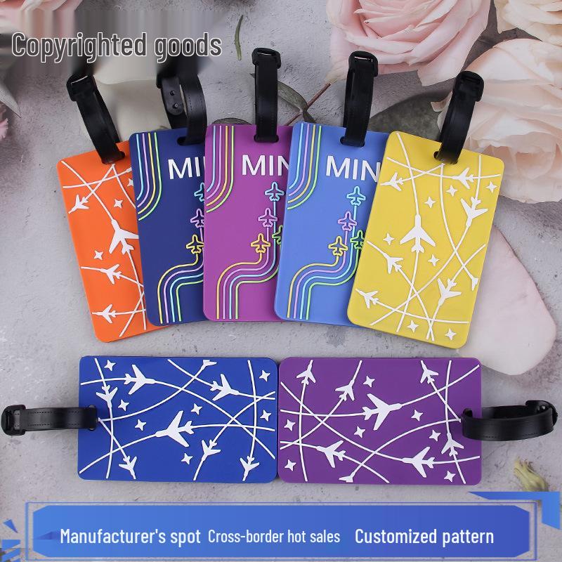 3D Airplane Luggage Tag - PVC Suitcase Identification Card Holder