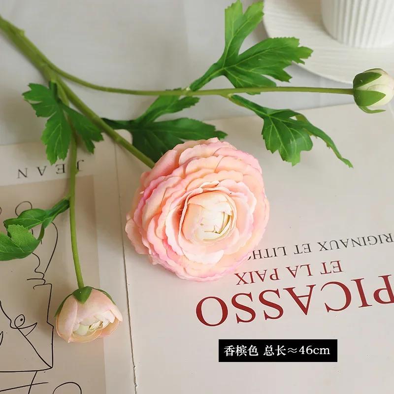 5 Stück Feuchtigkeitsspendend 3-köpfig Tau Lotus Pfingstrose Echte Haptik Künstliche Blumen Luxus Heim Tischdekoration Kunstblumen Hochzeitsdekoration