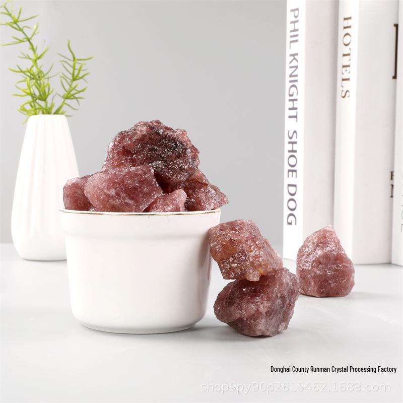 

Strawberry Quartz Rough Stone Aromatherapy Diffuser Bonsai Decoration - Large Particle Gravel Ornaments 1-2cm 100g естественный