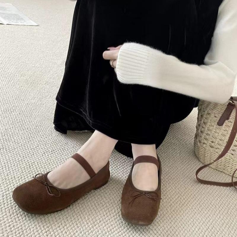 Leder Retro Flache Einzelne Schuhe Mode Einzelne Schuhe