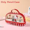 Cartoon Bunny Double Layer Transparent Pen Case With Storage For Students And Gift Use