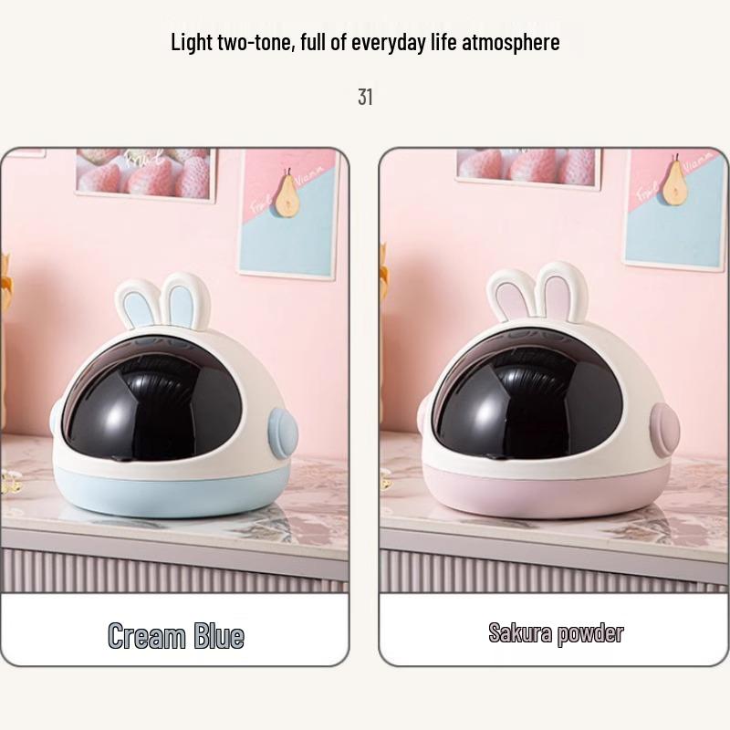 Kolorowe pudełko do przechowywania z uszami królika - Urocze pyłoszczelne z klapką na zabawki, przekąski i drobiazgi.