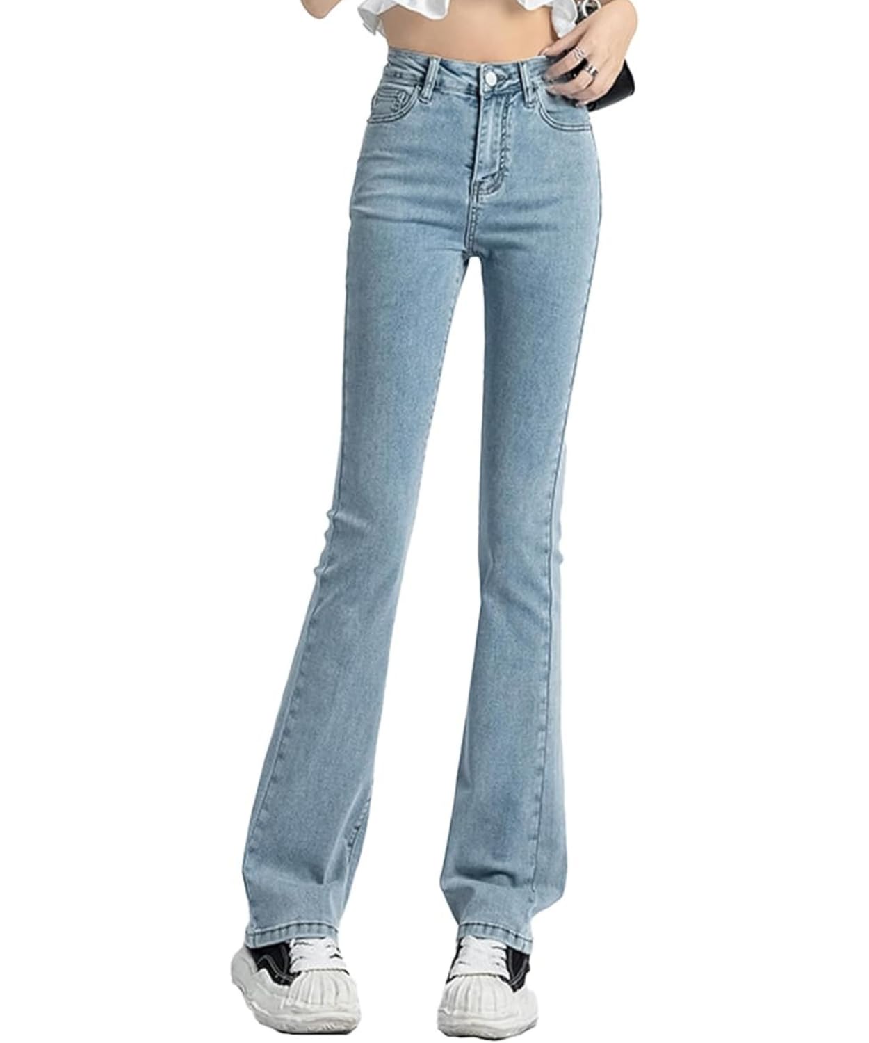 

Dep Club Стрейч Клеш Джинсы Клеш Плюс Зима Светлые Женские Брюки с Высокой Посадкой, Размеры, Весна, Лето, Осень, (JP, Алфавит, Маленький, Синий)