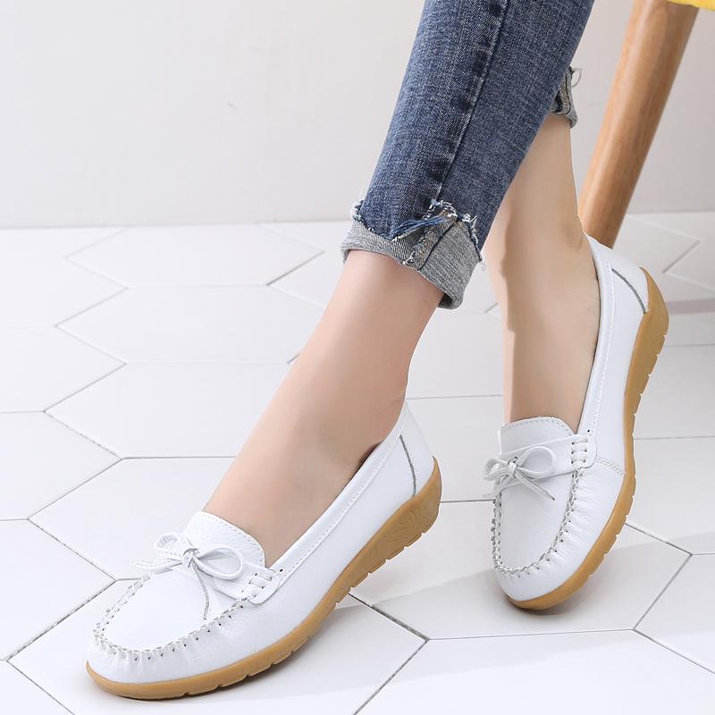 Zapatos de lazo de moda de las mujeres Slip-on zapatos de cuero mocasines  conducción suave inferior zapatos planos comprar a buen precio — entrega  gratuita, reseñas reales con fotos — Joom