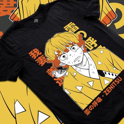 Camiseta de Demon Slayer Zenitsu Estilo Rayo Camiseta para Fans de Anime