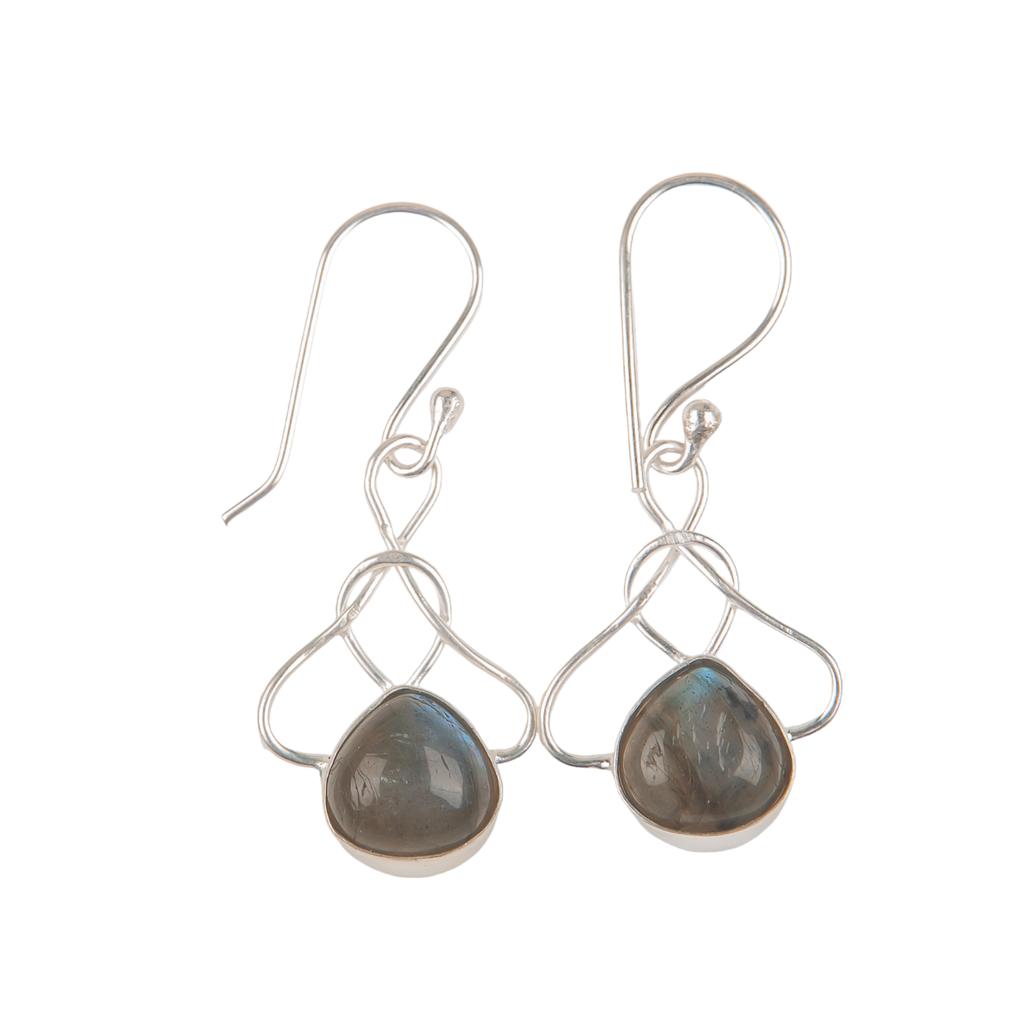 Natural Labradorite Gemstone 925 Stamped Silver Handmade Jewelry Earrings 1.50" EE-2-30