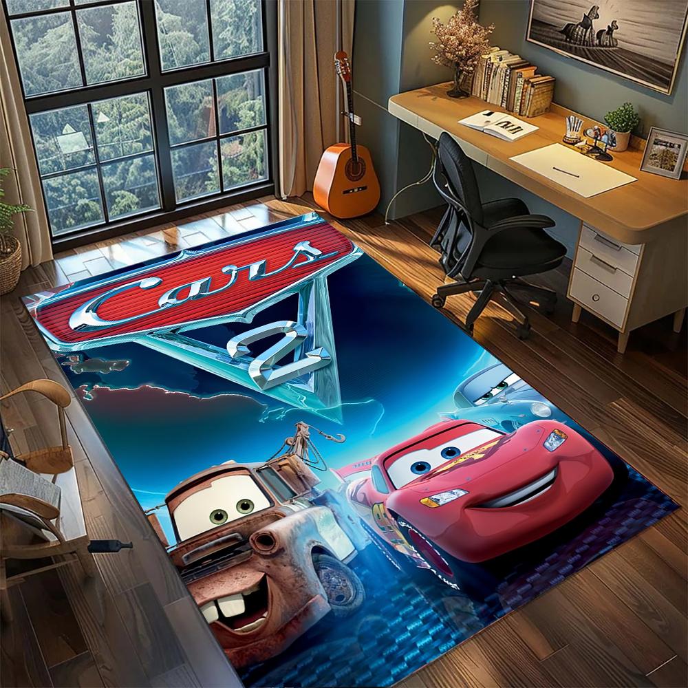 Cool Retro Cars Lightning McQueen Rug Carpet Large Area Rug Non Slip Washable Floor Mat Gamer Room Bedroom Home Decor