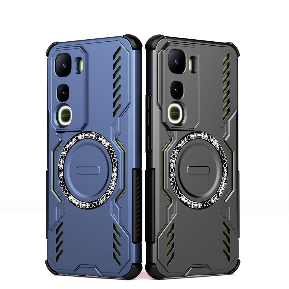 KEYSION Hollow Heat Dissipation Case for IQOO Z10 Lite Soft Silicone+PC Magnetic Cooling Shockproof Phone Cover for IQOO Z10 Lite