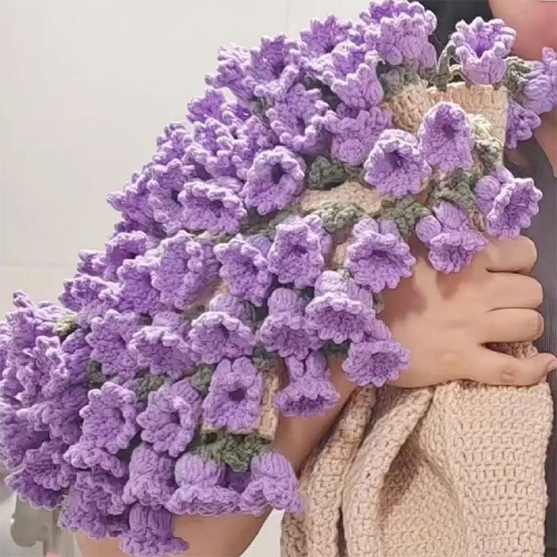 Diy Lily Of The Valley Rose Bouquet Blanket Handmade Weaving Material Pack Flower Carpet Gift