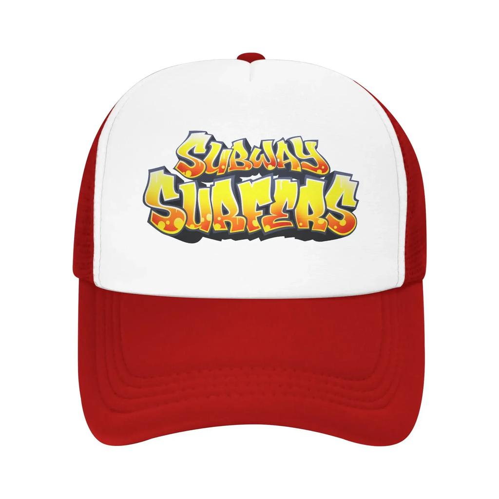 Herren Damen Subway Surfers Logo Trucker Caps Outdoor Netz Baseballkappe Snapback Caps Hut Sonnenhut Verstellbar Angelhut Herbst