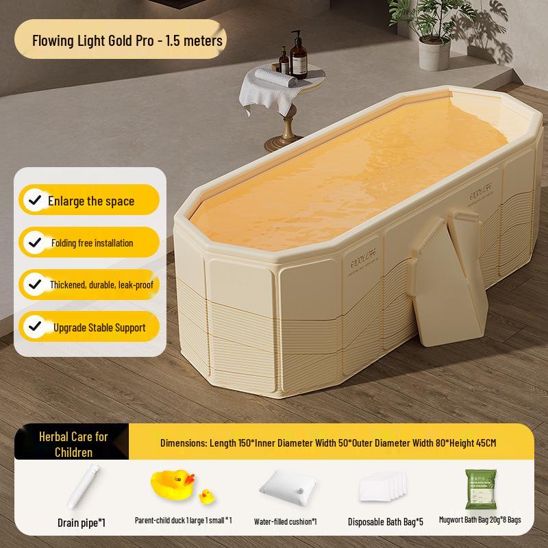 Foldable Full Body Bath Tub for Adults & Couples - Compact Household Bath Basin & Children's Sitz Bath
