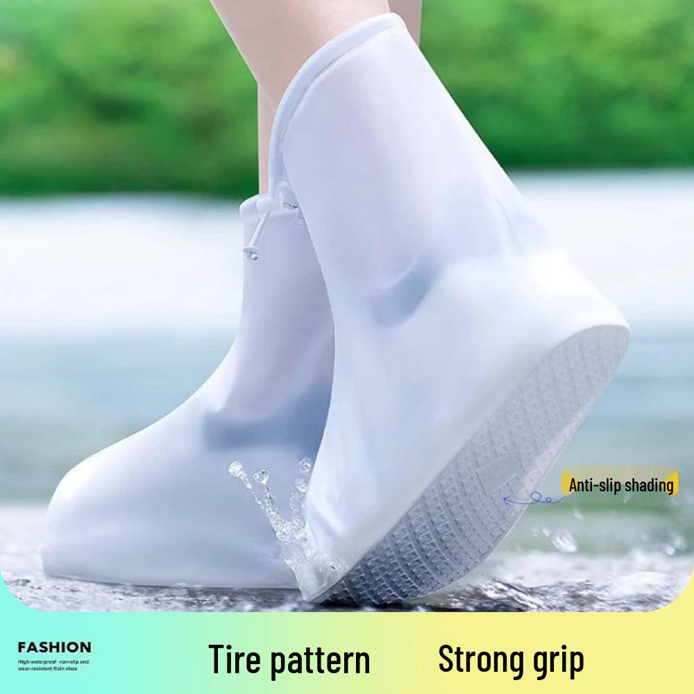 Non-Slip Waterproof PVC Rain Shoe Covers - Thickened & Durable for Outdoor Use by Men and Women