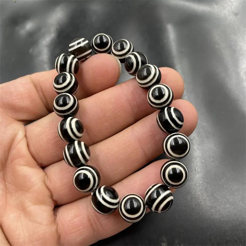 Pulseira de Ágata Redonda de Uma Fila com Pulseira de Sardônica Enrolada com Olho Pulseira de Jade de Olho Duplo