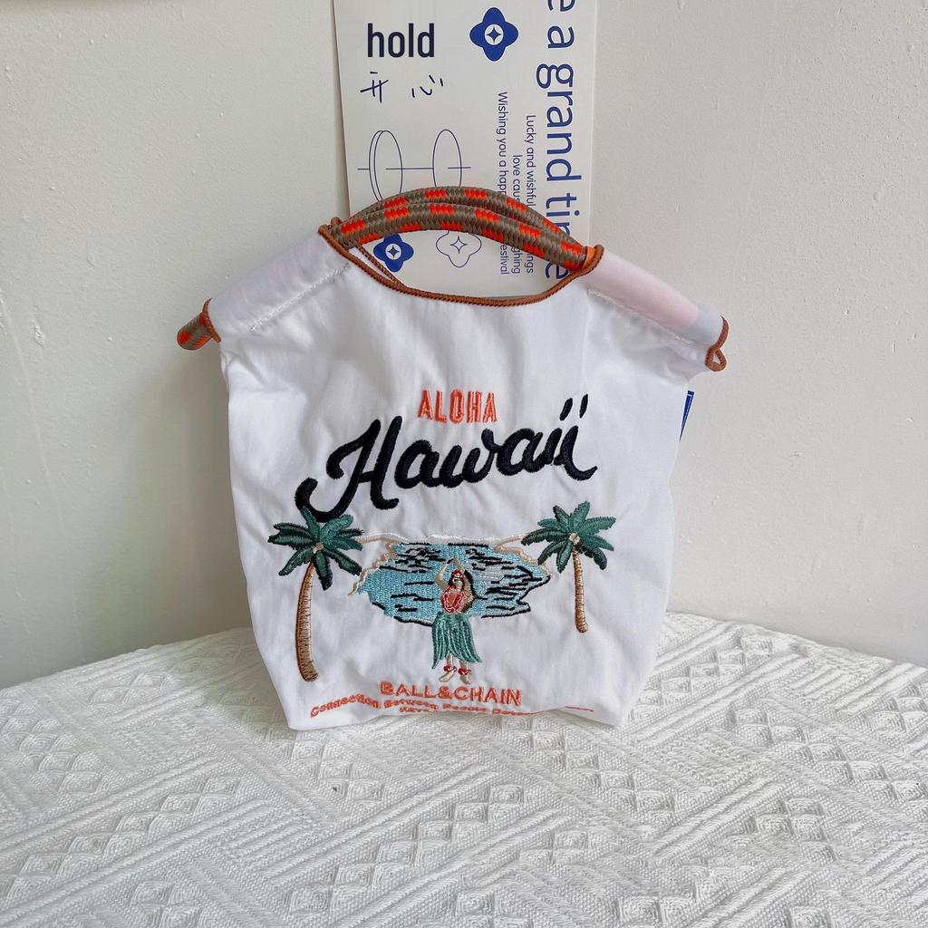 Eco-Friendly Embroidered Nylon and Canvas Shopping Bag