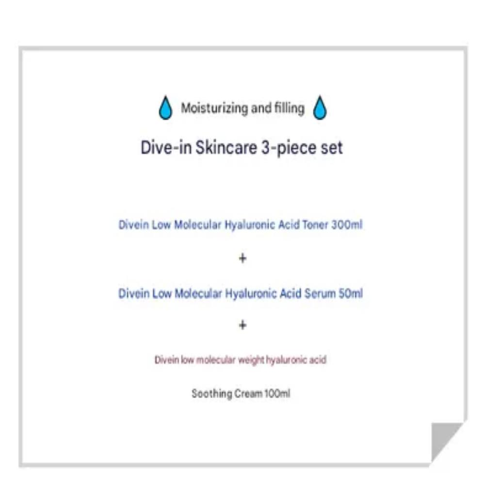 [3-Piece Set] Torriden Dive-In Toner 300ml + Serum 50ml + Soothing Cream 100ml / K-Beauty KOREA COSMETIC