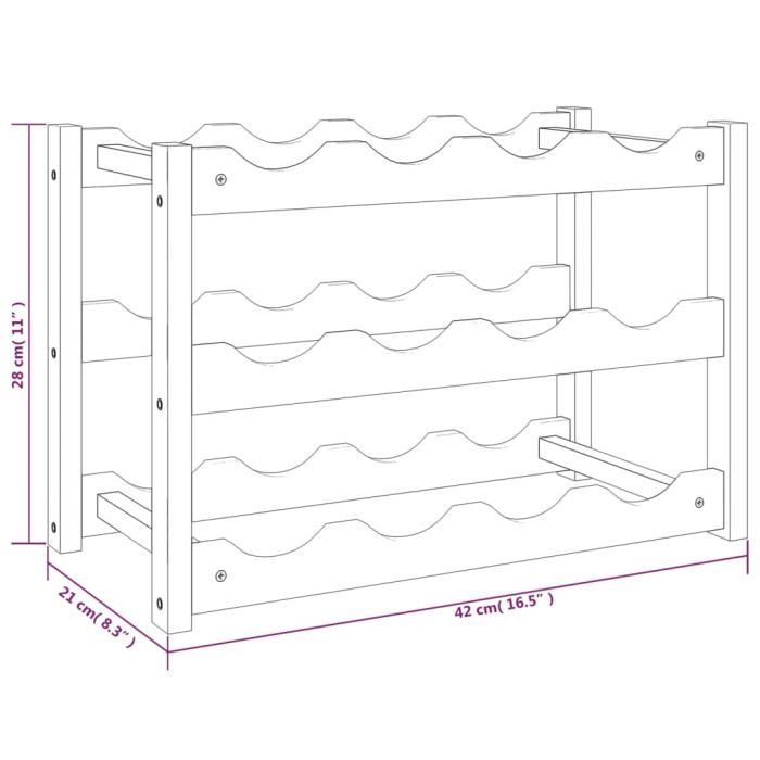 VidaXL Casier à vin pour 12 bouteilles Bois massif de noyer 350360