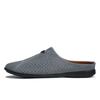 Suede Leather Casual Half Shoes For Men Breathable Men's Slippers Brand Summer Designer Man Shoes Hollow Out Loafers Male Shoes