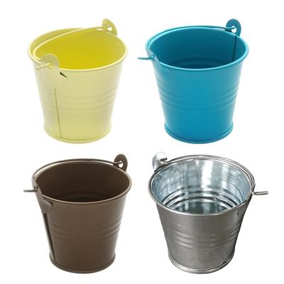 5x Small Metal Buckets Decor Crafts Planters with Handle Versatile Creative Plant Pots for Party Supplies Gift Patio Yard Garden