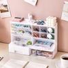 6-Grid Desktop Storage Drawers Oblique Insertion Stationary Organizer  Office Supplies