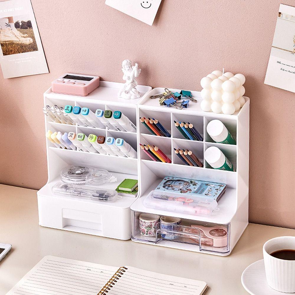 6-Grid Desktop Storage Drawers Oblique Insertion Stationary Organizer  Office Supplies