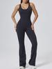 Premium Women's Yoga Suit - Peach Hip-Lifting One-Piece with Flared Pants