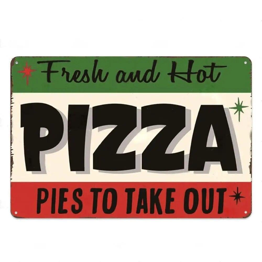 Köstliche Bäckerei Lebensmittel Metall Malerei Wand Kunst Metall Blechschilder Cafe Küche Decor Pizza Poster Vintage Plakette Wand Küche Decor