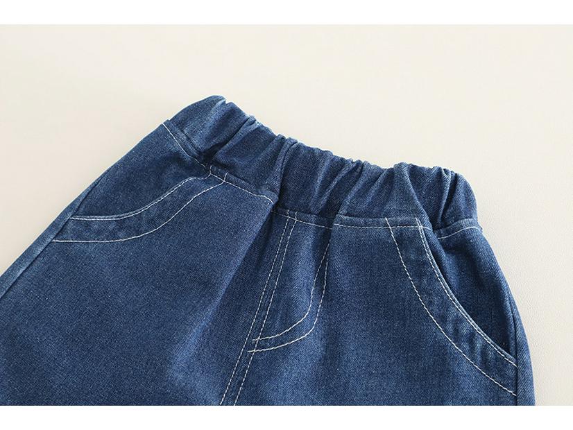 2025 Summer Boys' Casual Denim Shorts and T-Shirt Two-Piece Set