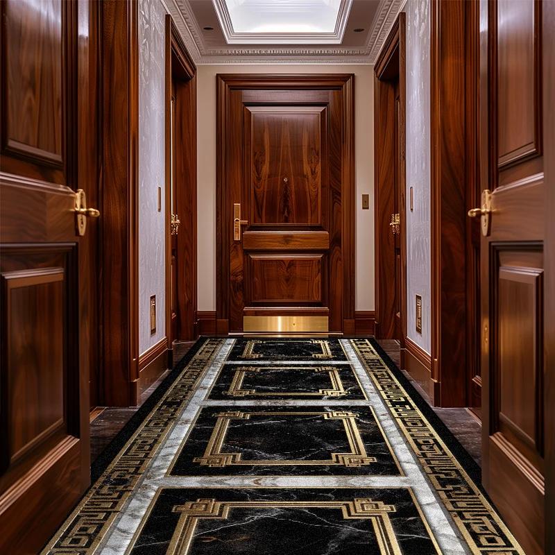 Retro Nordic Aisle Carpet Runner Non-slip Long Corridor Mats Washable Porch Entry Doormat Luxury Living Room Hallway Area Rugs