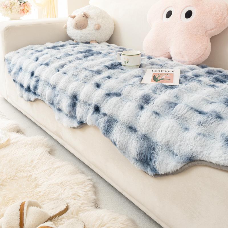 New Special-Shaped Tutu Fleece Sofa Sofa Cushion Winter Plush Seat Cushion Non-Slip Cover Cover Cloth Towel