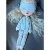 For Blythe Doll 30CM Body 1/6 Ob24 Azone Doll Clothes Stripe Pajamas Sleepwear Silk Printed Pattern Pajamas Suit Girl Clothes