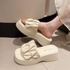 2025 new muffin platform slippers women's summer wear women's casual beach slippers ins tide-increasing sandals