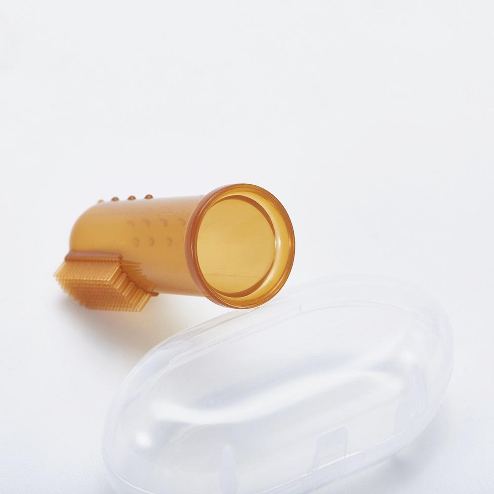 Mjuk Silikon Baby Finger Tandborste & Tungskrapa