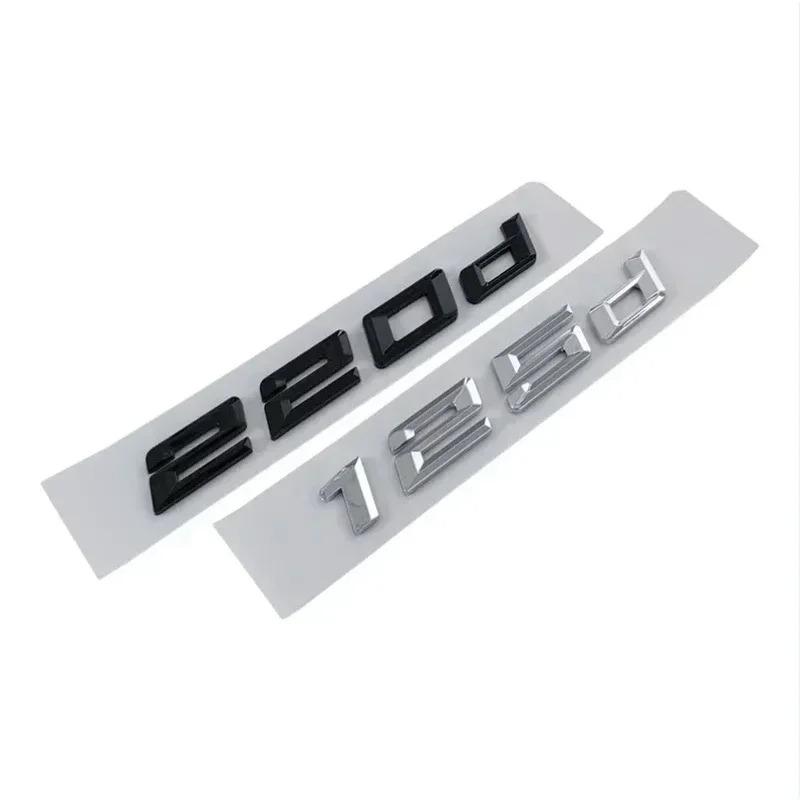 3D ABS Chrome Black Car Letters Sticker For BMW 116d 118d 120d 125d 130d 135d 218d 220d 240d Logo Emblem Badge Decal Accessories BV7