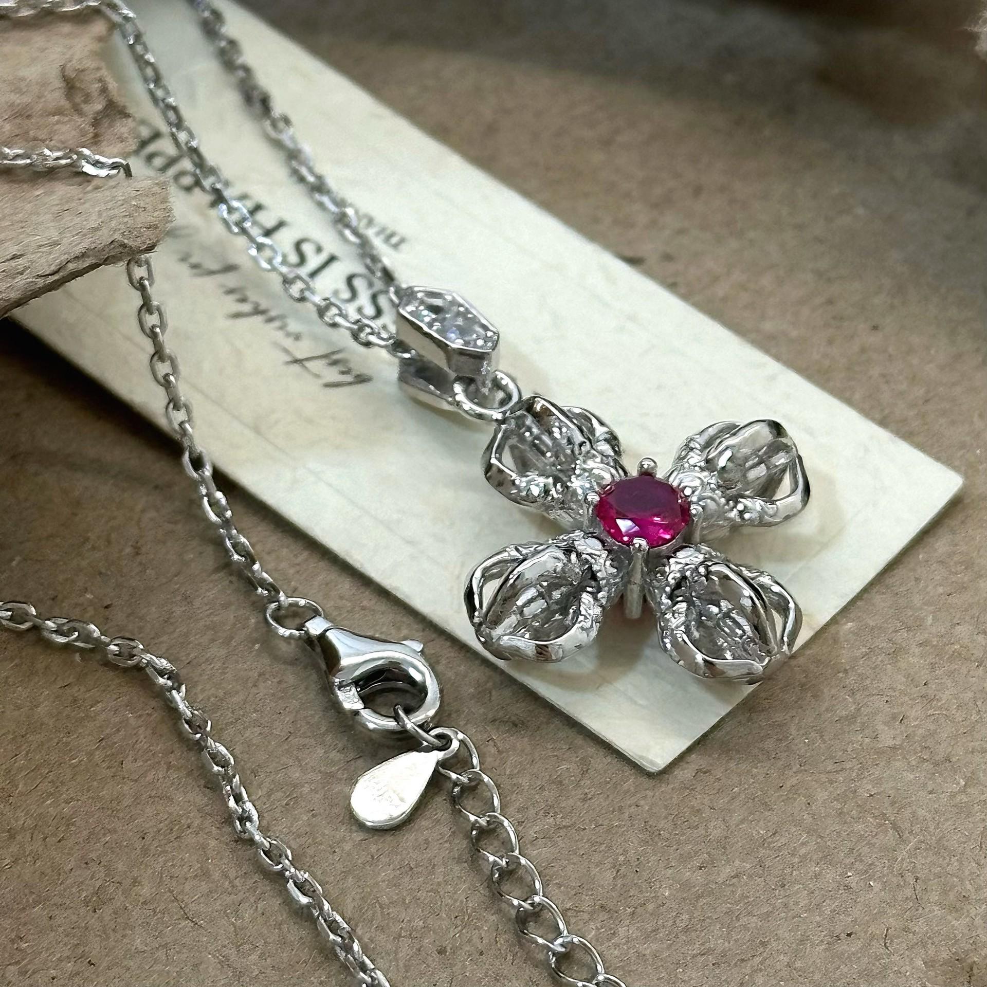 Tibetan Style S925 Sterling Silver Vajra Cross Necklace - Ethnic Fashion, Versatile High-End Women s Luxury Accessory 925 Silver